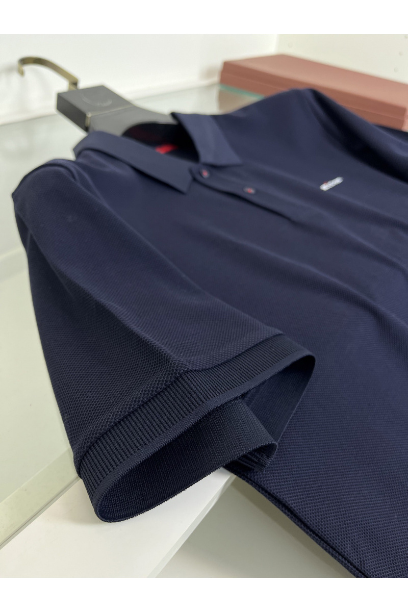 Kiton Мужское тёмно-синее поло premium 