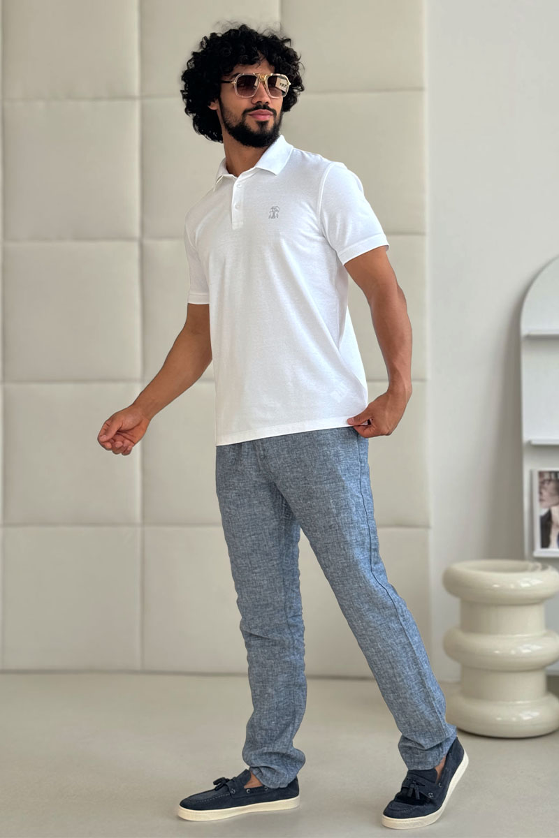 Designer Мужское белое поло 