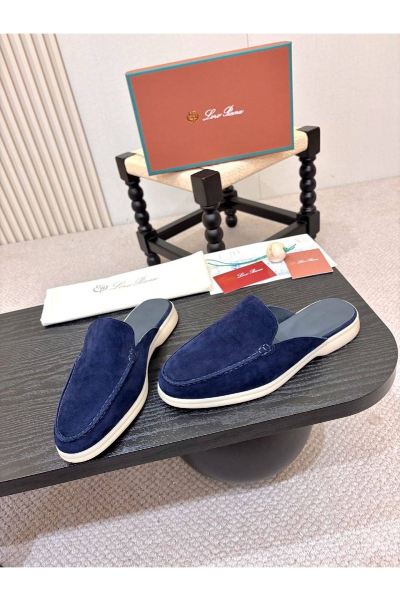 Loro Piana Мужские замшевые шлёпанцы