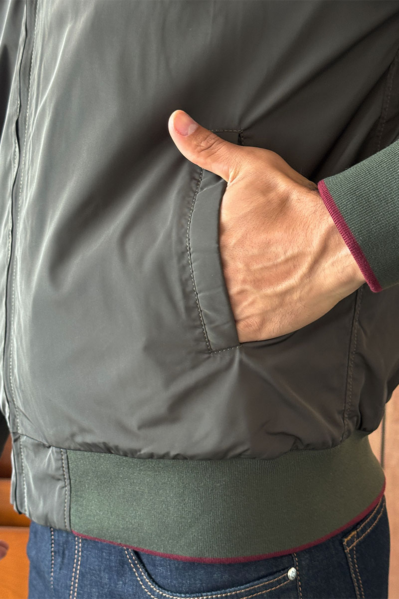 Loro Piana Мужская ветровка зелёного цвета