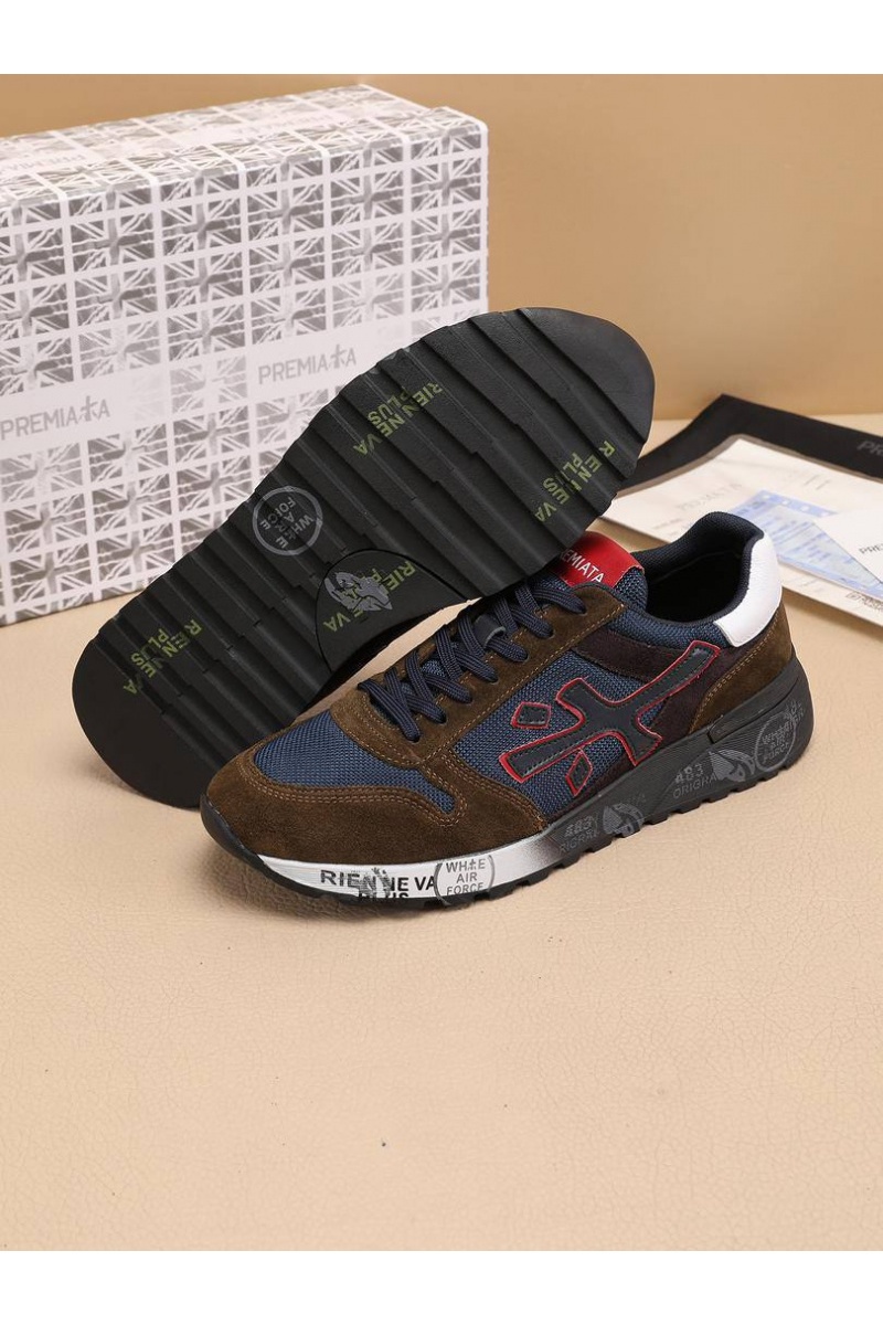 Premiata Комбинированные кроссовки Mick - Brown / Navy