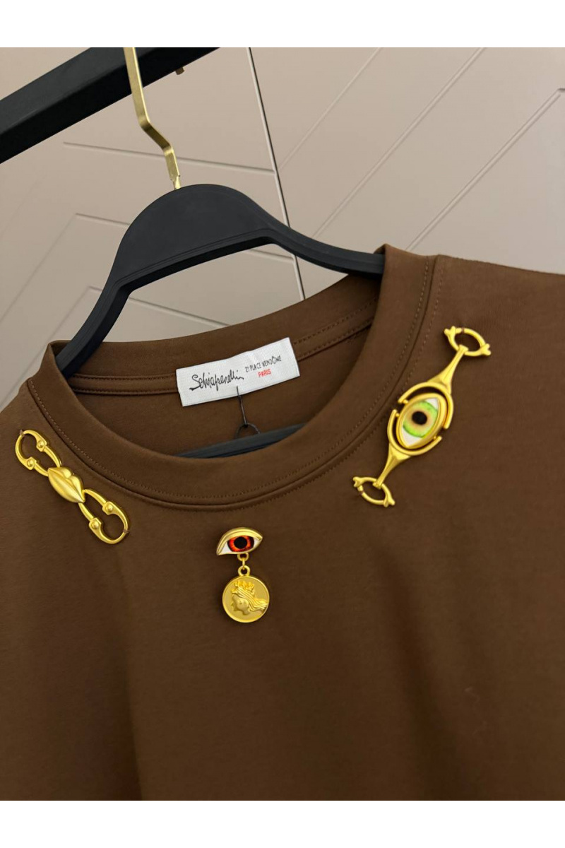 Schiaparelli Женская базовая футболка premium - Brown