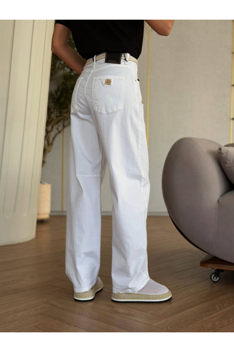 MIU MIU Женские джинсы белого цвета premium