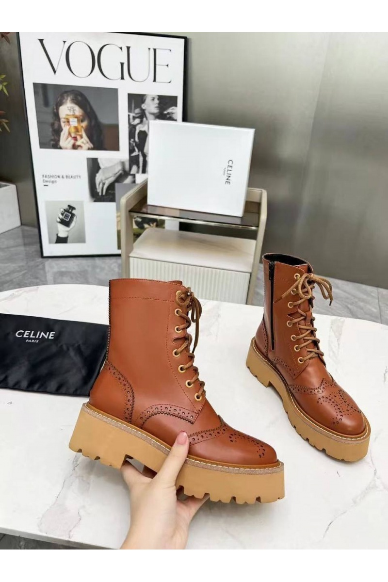 Celine Женские кожаные ботинки 