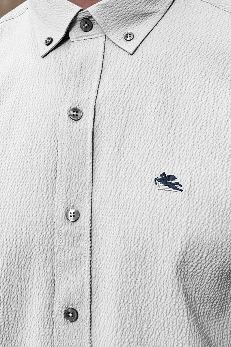 Etro Мужская белая рубашка Pegasus logo