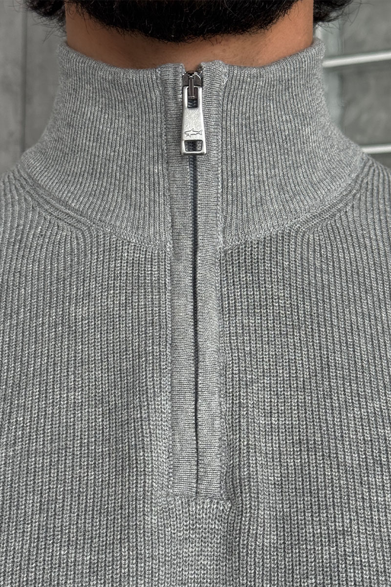 Paul & Shark Мужской светло-серый джемпер zip-up