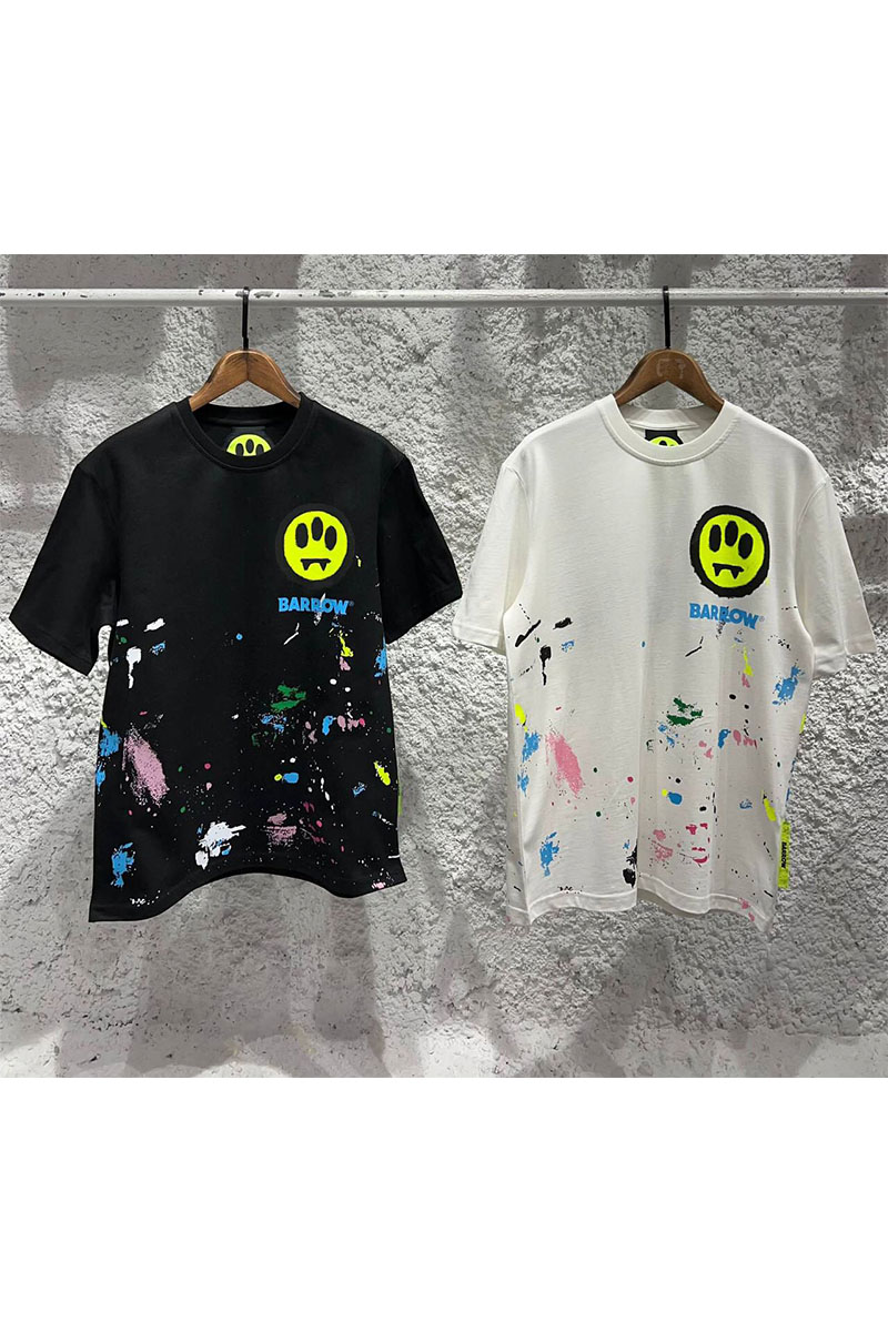 Designer Clothing Чёрная оверсайз футболка Barrow logo-print paint-splatter