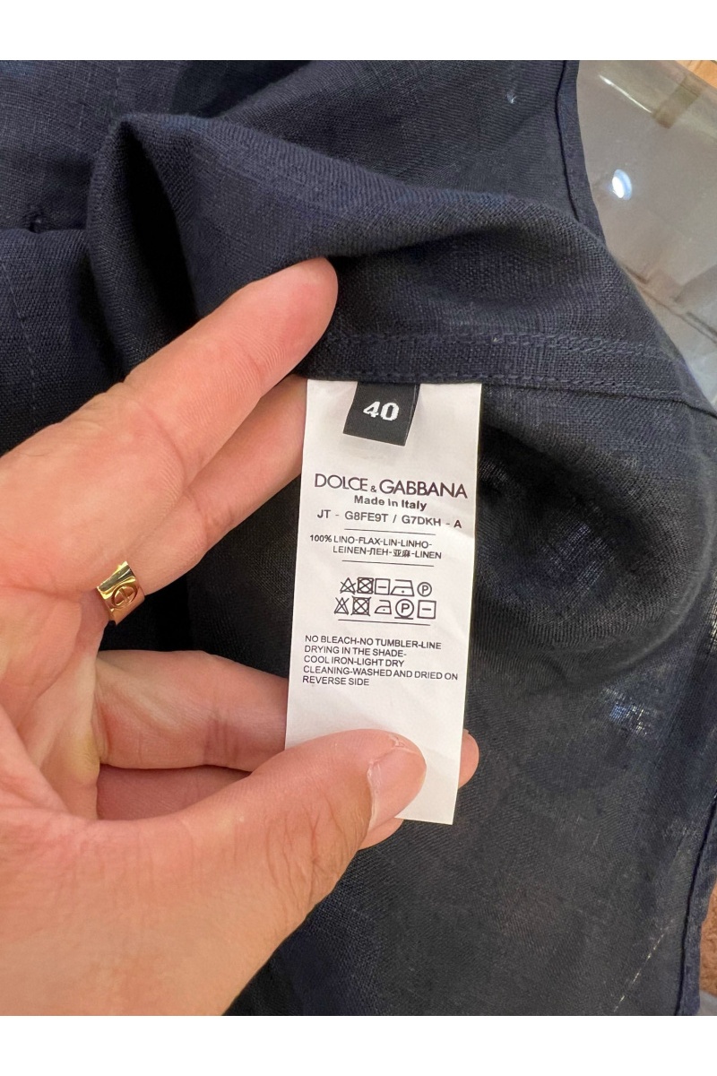 Dоlсе & Gаbbаnа Льняная рубашка Premium - Navy