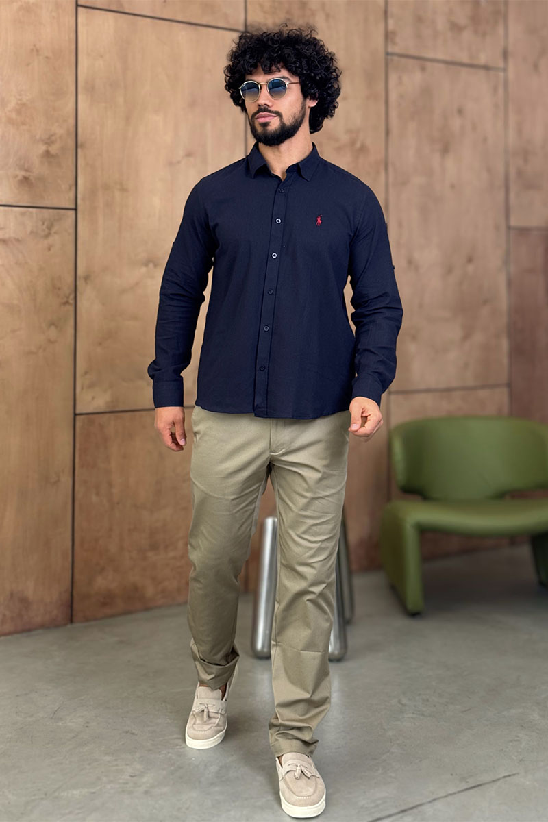 Polo Ralph Lauren Мужская рубашка тёмно-синего цвета