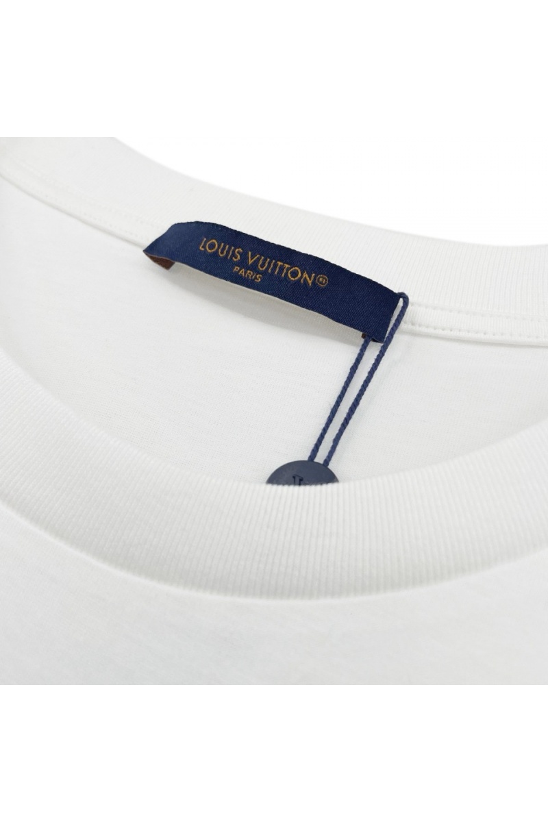 Lоuis Vuittоn Белая оверсайз футболка Premium graphic embroidery