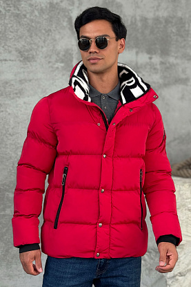 Куртка красного цвета logo-patch