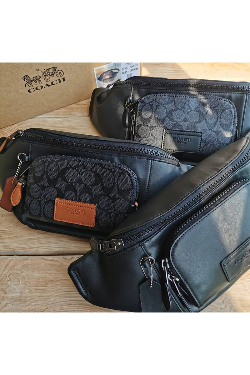 Coach Кожаная сумка на пояс Coach Track - Black*