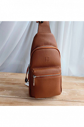 Кожаная сумка sling - Brown 31x17 см