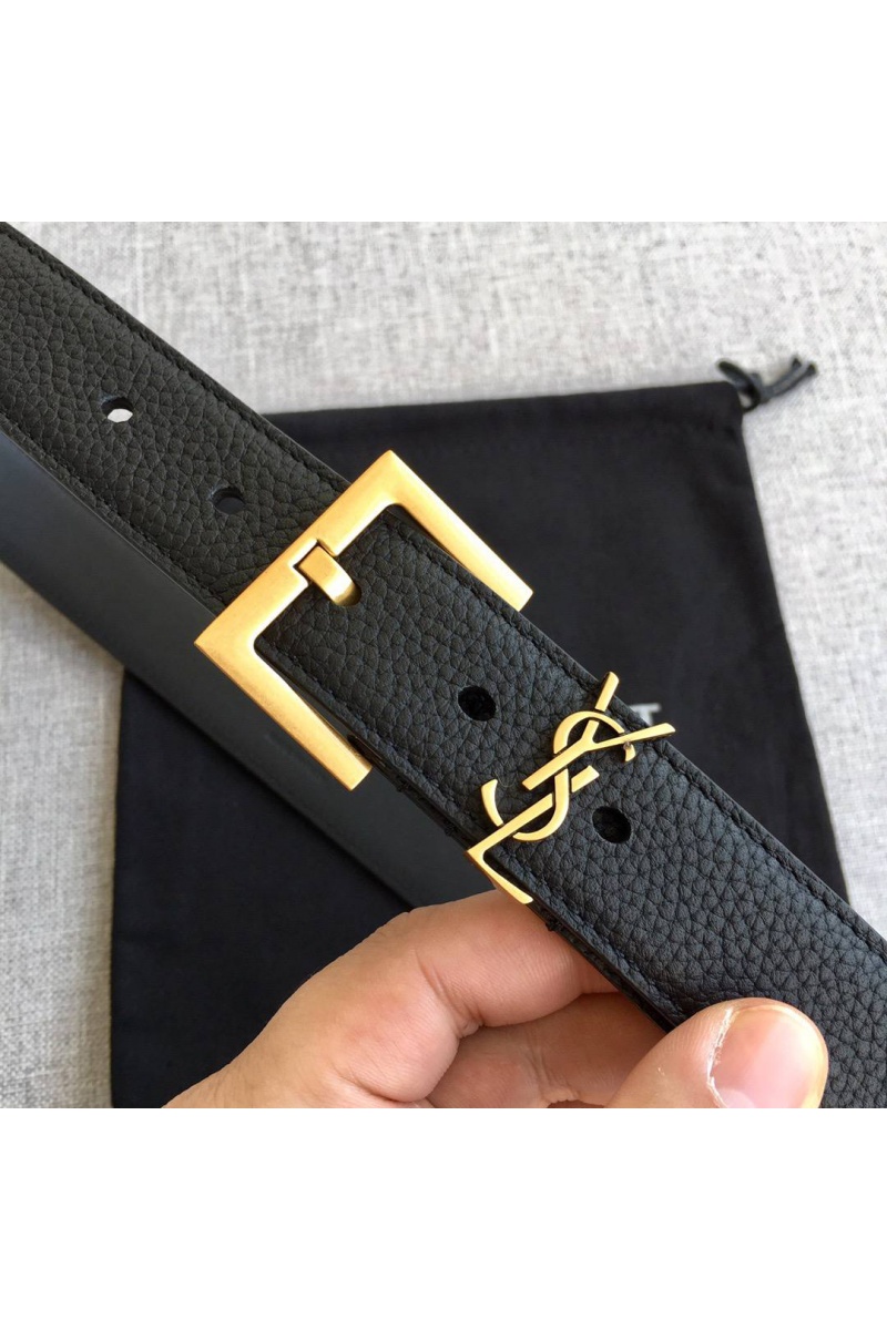 Yves Saint Laurent Кожаный ремень Cassandre (ширина 2 / 3 см)