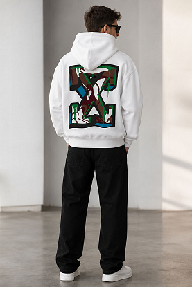 Мужское белое худи Arrows logo-print 