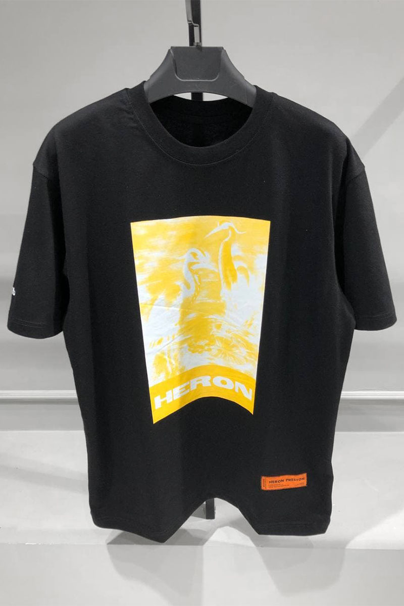 Heron Preston Чёрная оверсайз футболка - Blue Herons