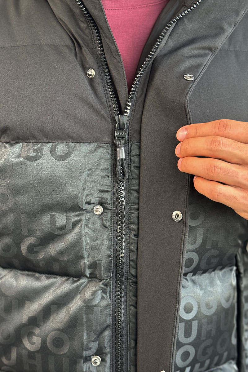 Hugо Воss Мужской чёрный жилет Baltino engraved-logo