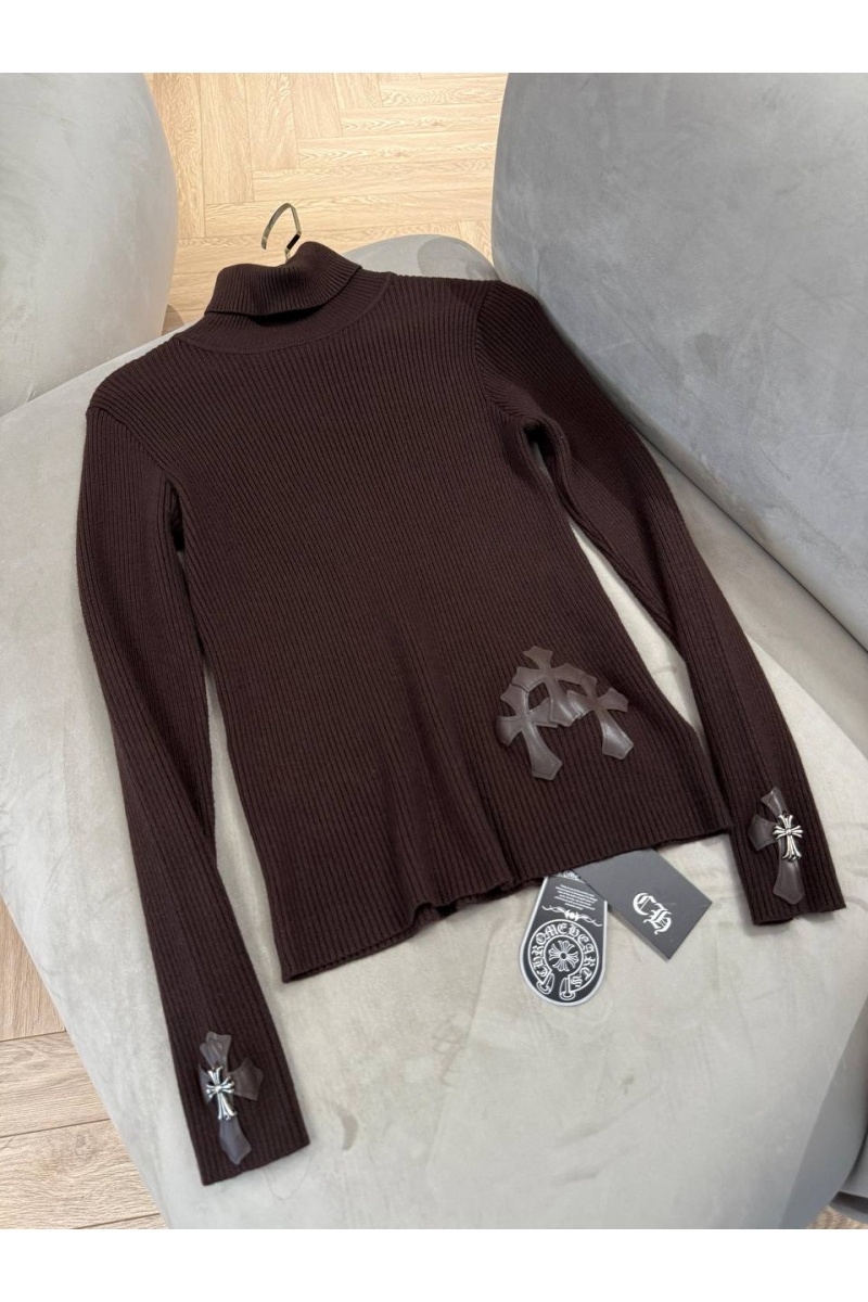 Chrome Hearts Женская мягкая водолазка premium - Brown
