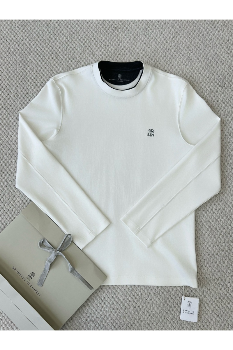 Designer Мужской белый лонгслив Premium