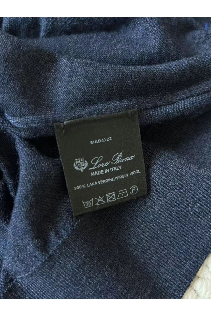 Loro Piana Поло с длинным рукавом Premium - Flower Hide Blue