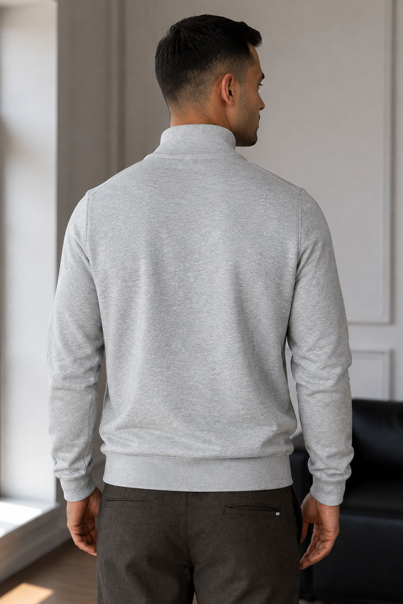 Hugо Воss Мужской джемпер quarter zip - Grey 
