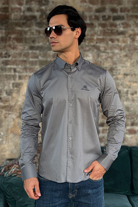 Мужская рубашка logo-embroidered - Grey