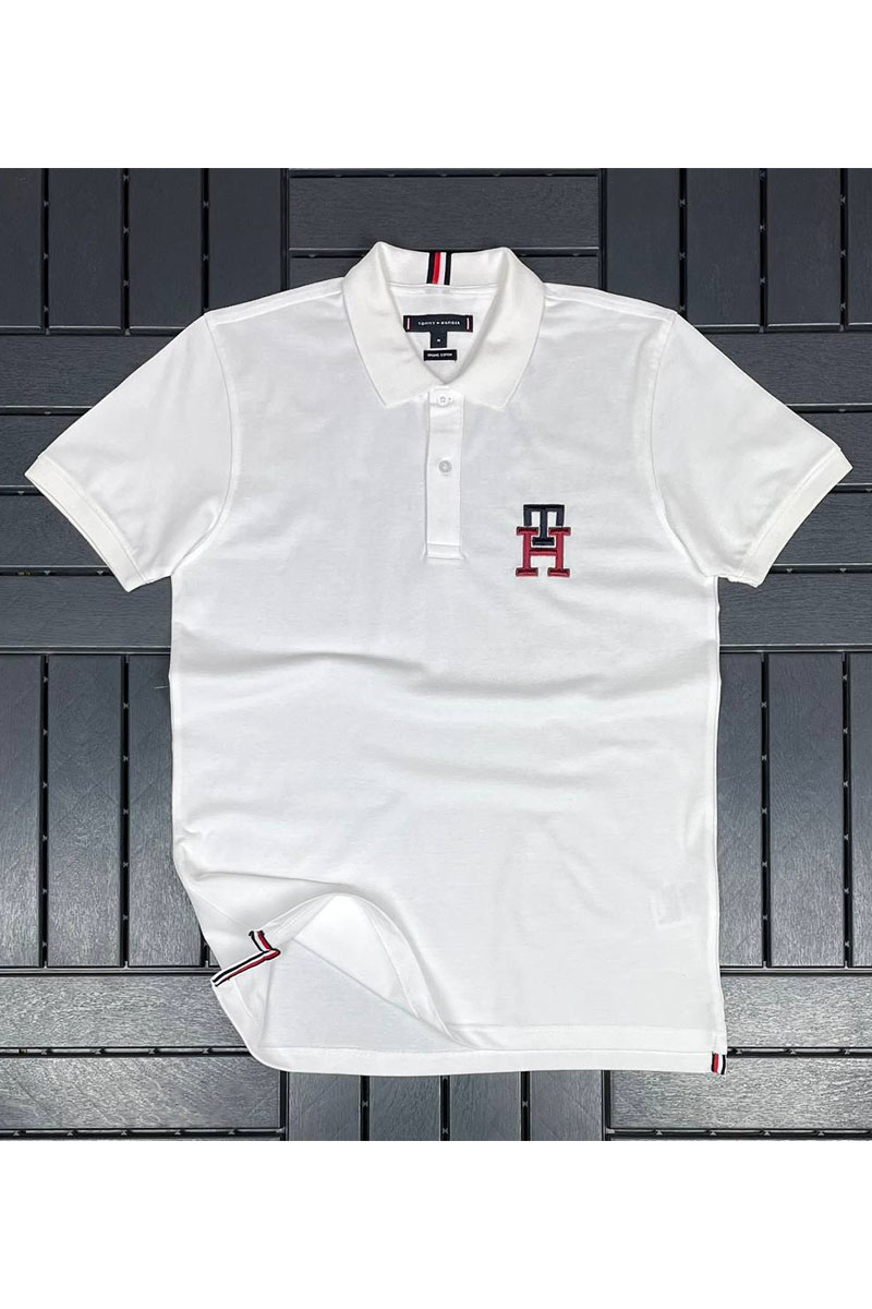 Tommy Hilfiger Мужское белое поло Essential Monogram