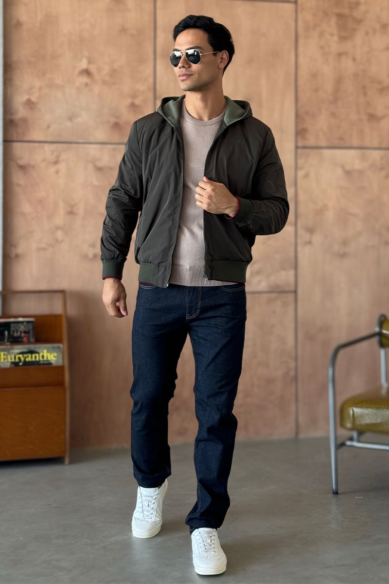 Loro Piana Мужская ветровка зелёного цвета