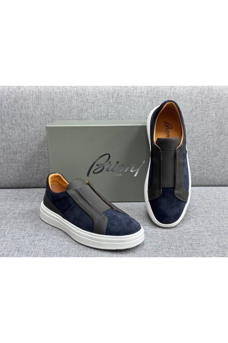 Brioni Мужские комбинированные слипоны 