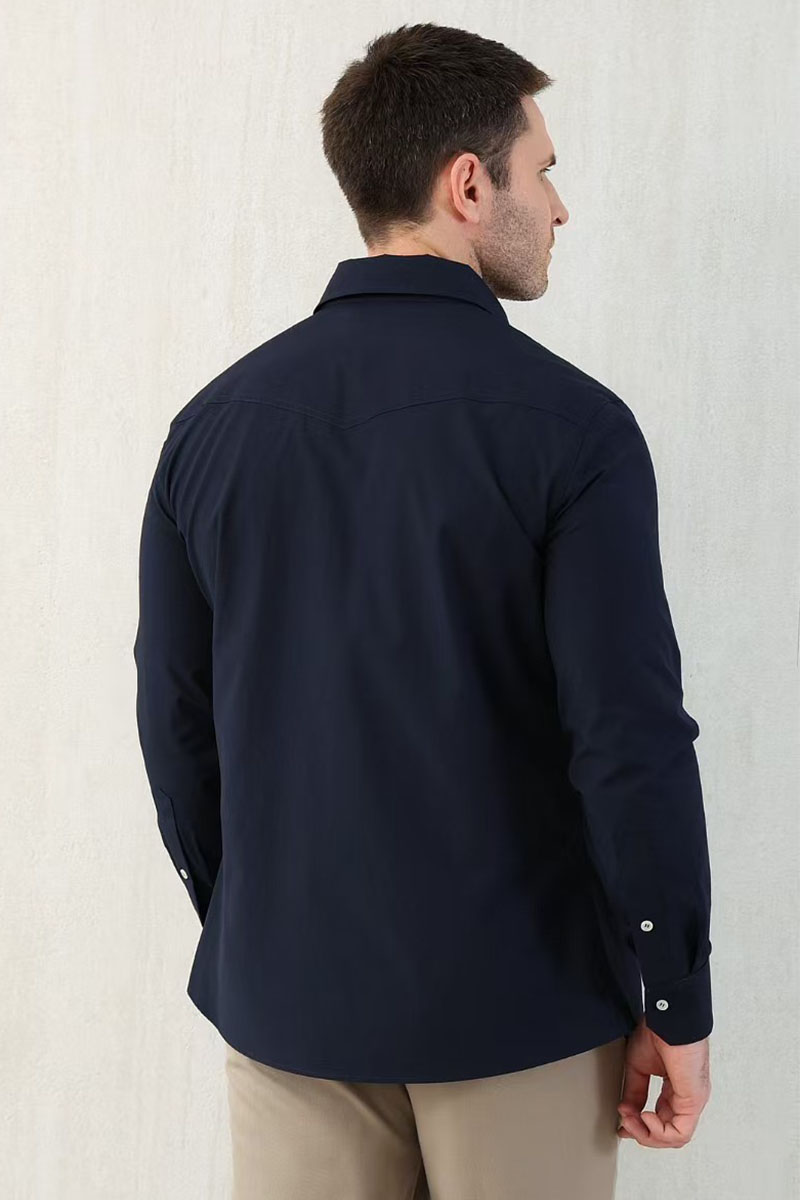 Designer Мужская тёмно-синяя рубашка Premium