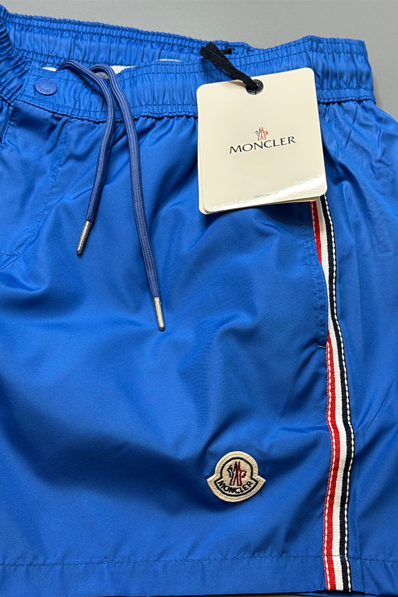 Moncler Мужские синие шорты logo-patch 