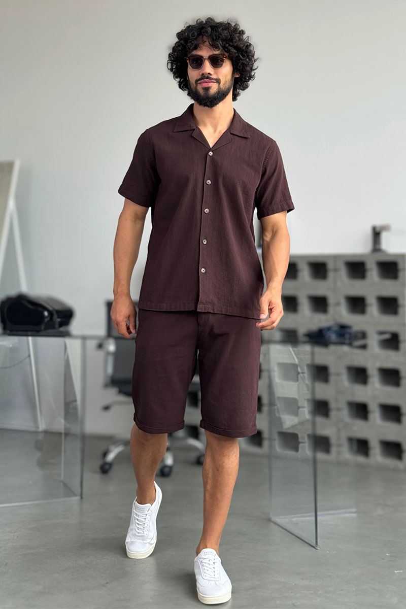 Loro Piana Мужская рубашка коричневого цвета