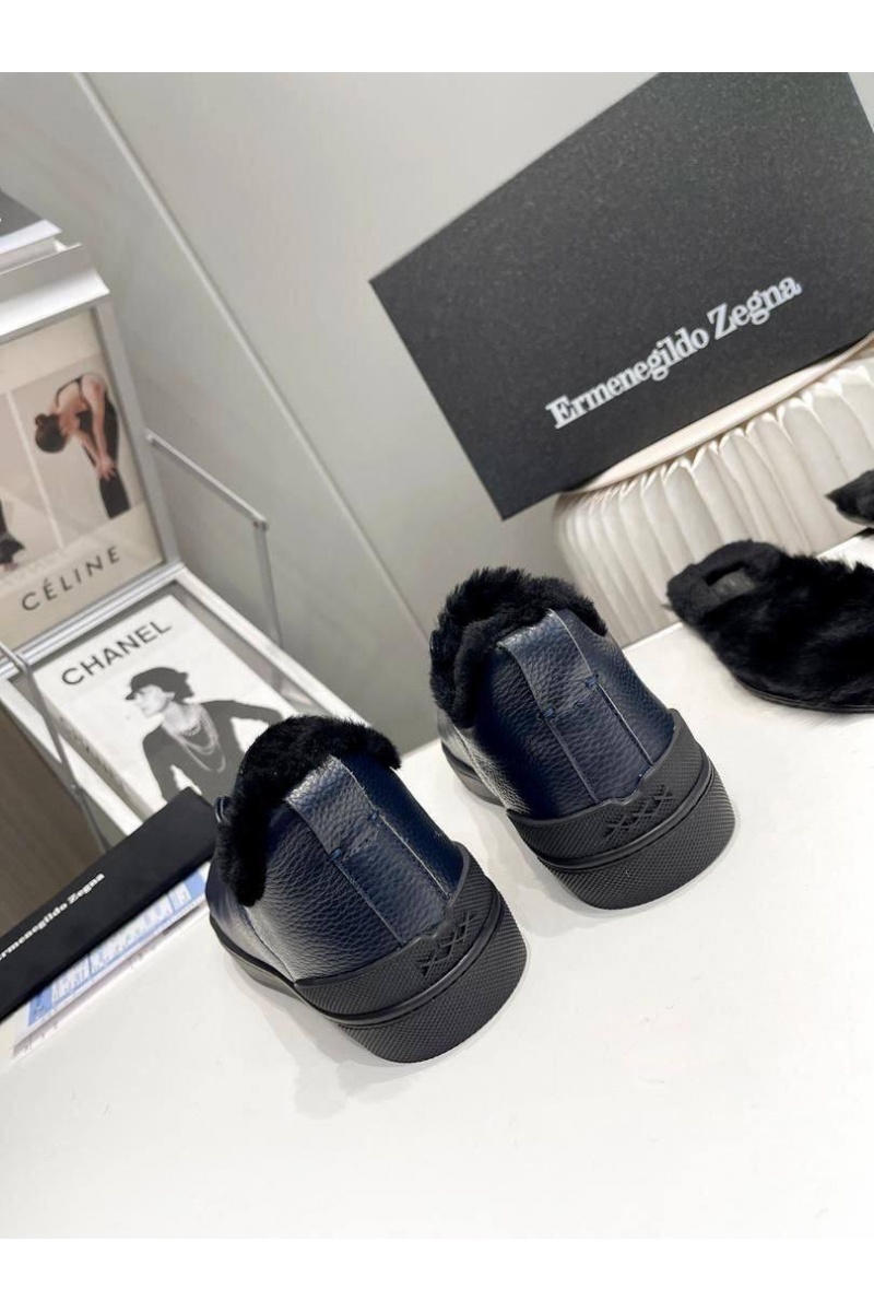 Zegna Кроссовки с мехом Triple Stitch