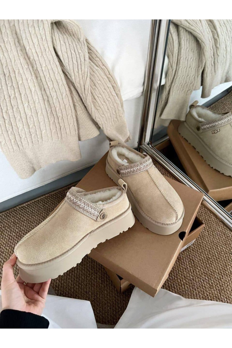 UGG Замшевые женские слиперы с мехом Lanah