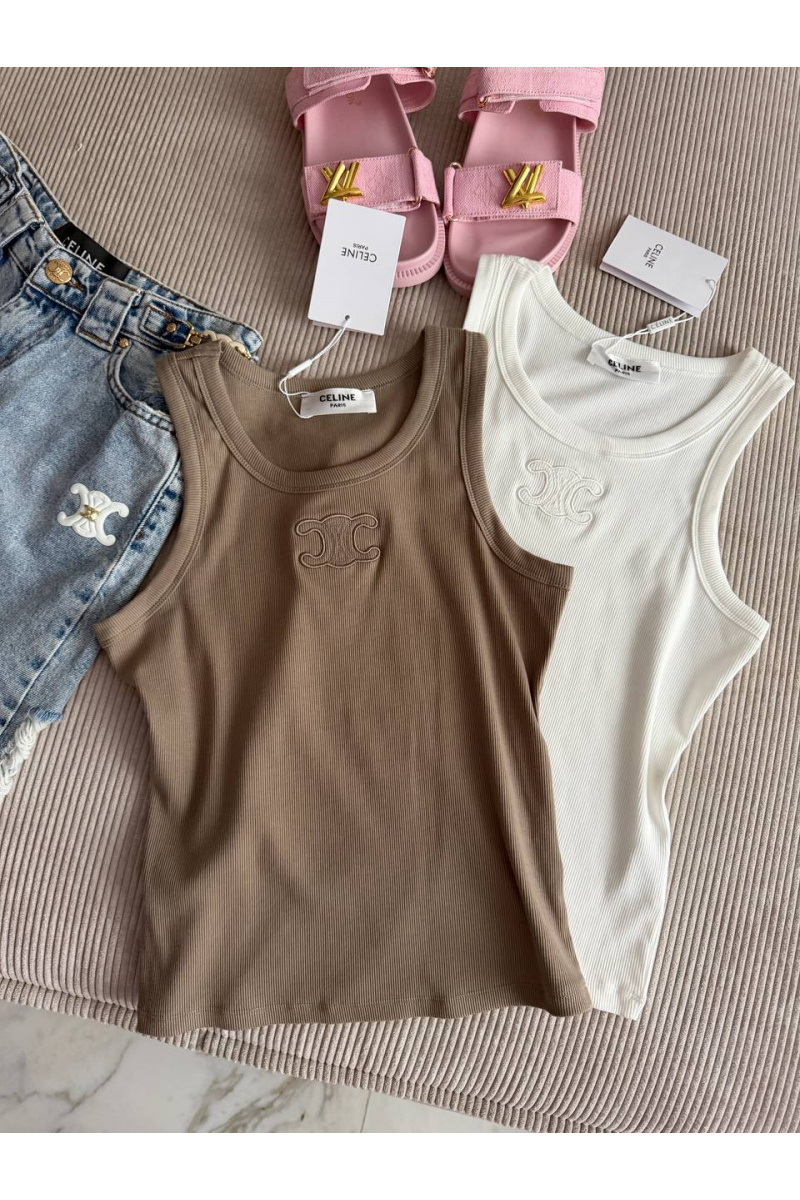 Celine Зелёная женская майка premium