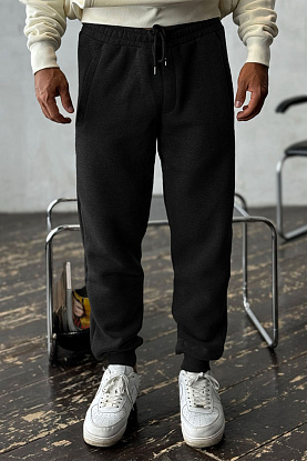 Чёрные штаны на флисе 