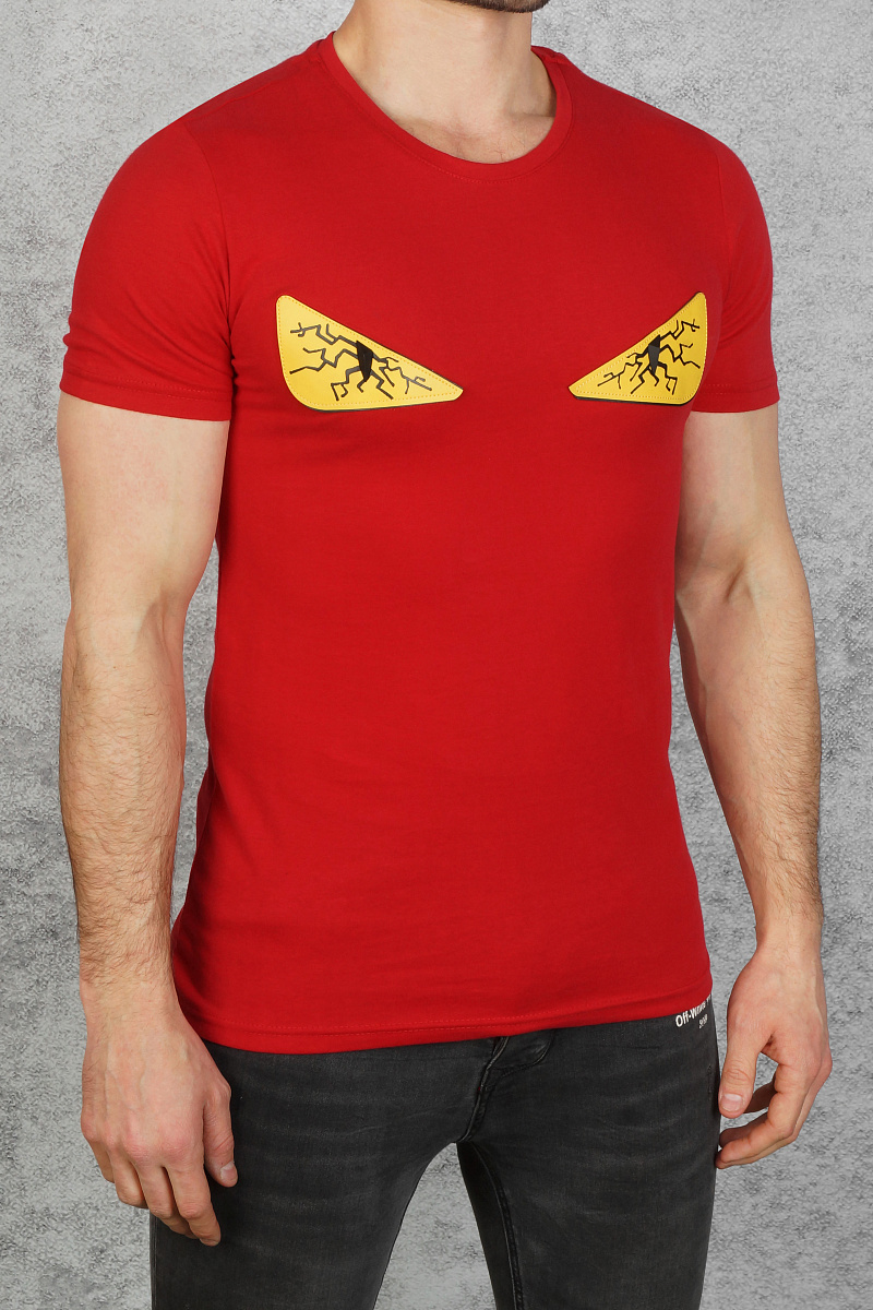 Fendi Мужская красная футболка "Monster Eyes"