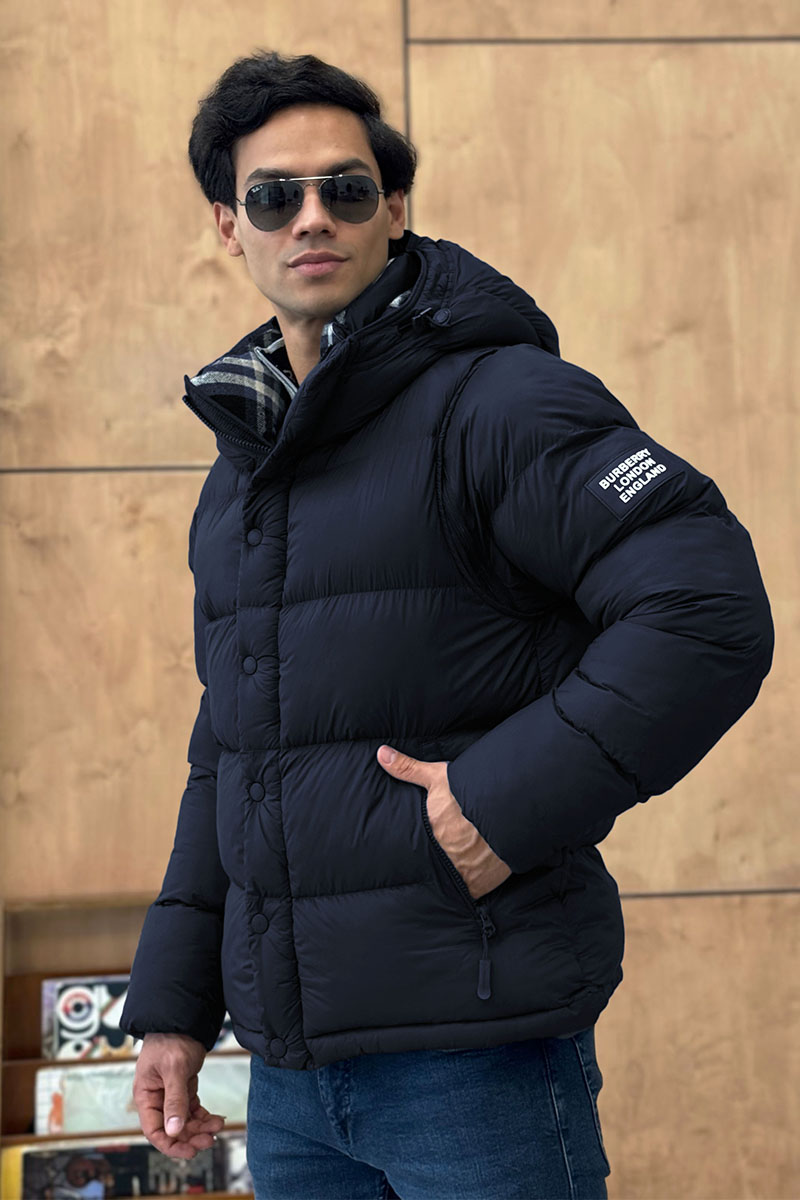 Burberry Синяя куртка со съёмными рукавами Lockwell logo-patch