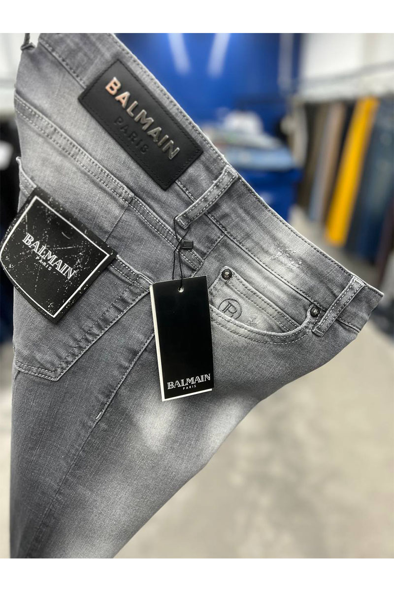 Balmain Мужские серые джинсы 
