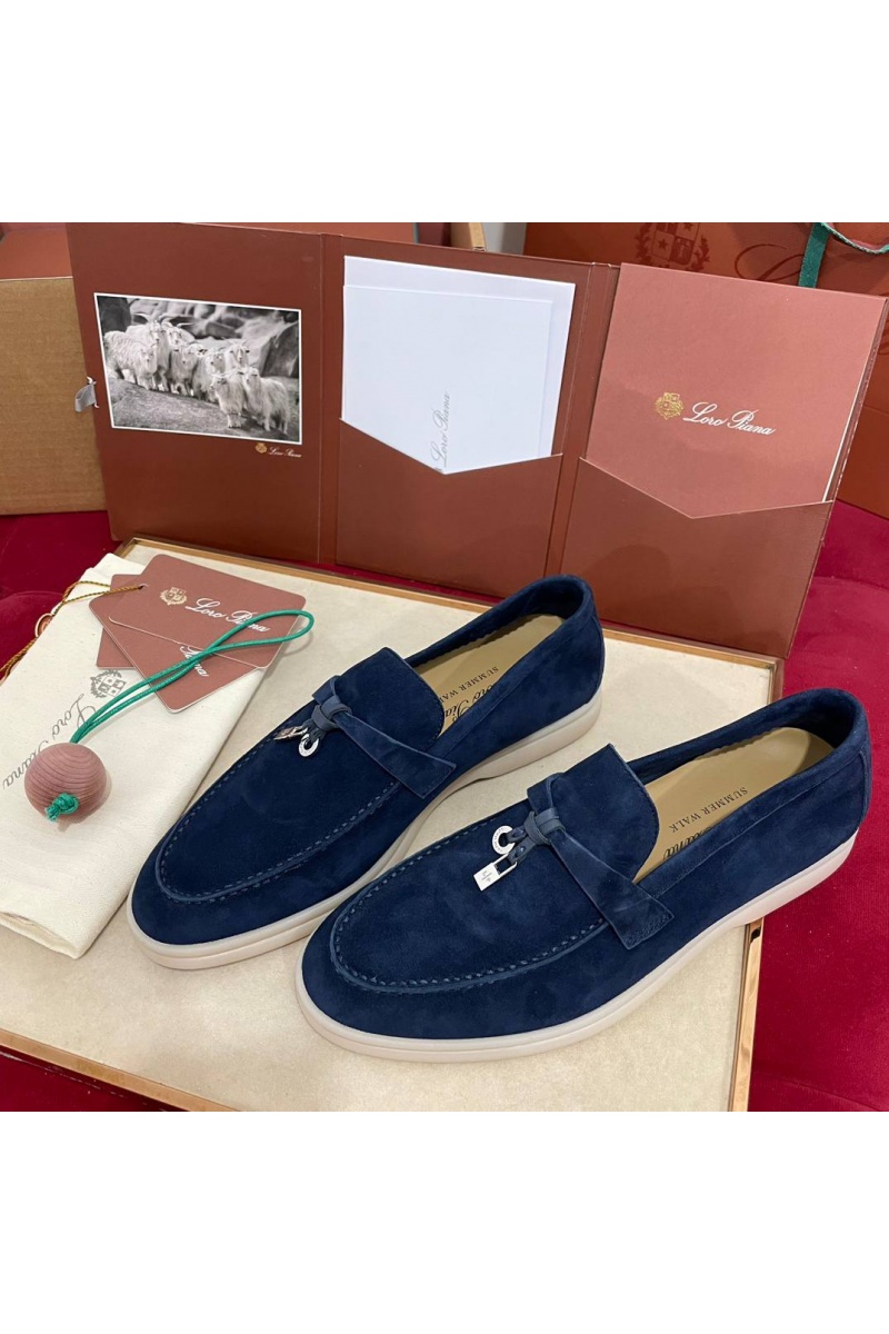 Loro Piana Женские замшевые лоферы Summer Charms Walk premium