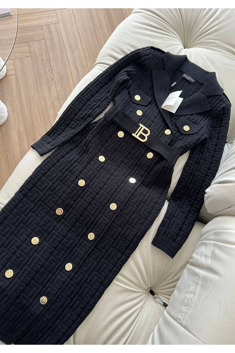 Balmain Женское бандажное платье с ремнем Balmain