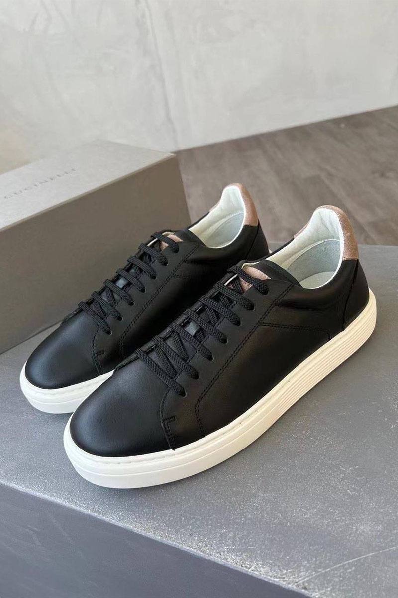 Designer Чёрные кожаные кроссовки  