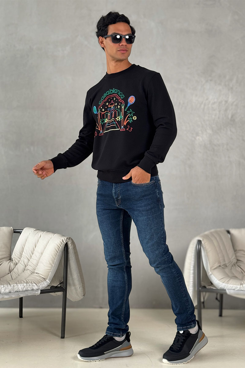 Casablanca Чёрный свитшот Rainbow Crayon Temple 