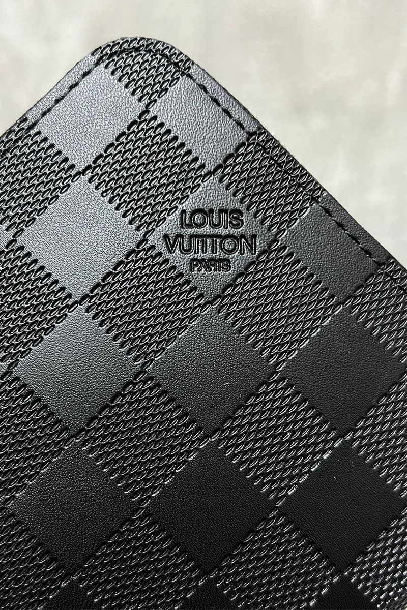 Lоuis Vuittоn Кожаный кошелёк Damier Infini 19.5x10x2.5 см