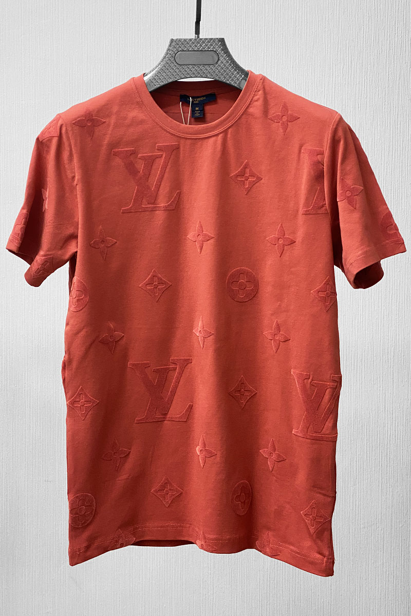 Lоuis Vuittоn Рыжая мужская футболка Monogram All-over