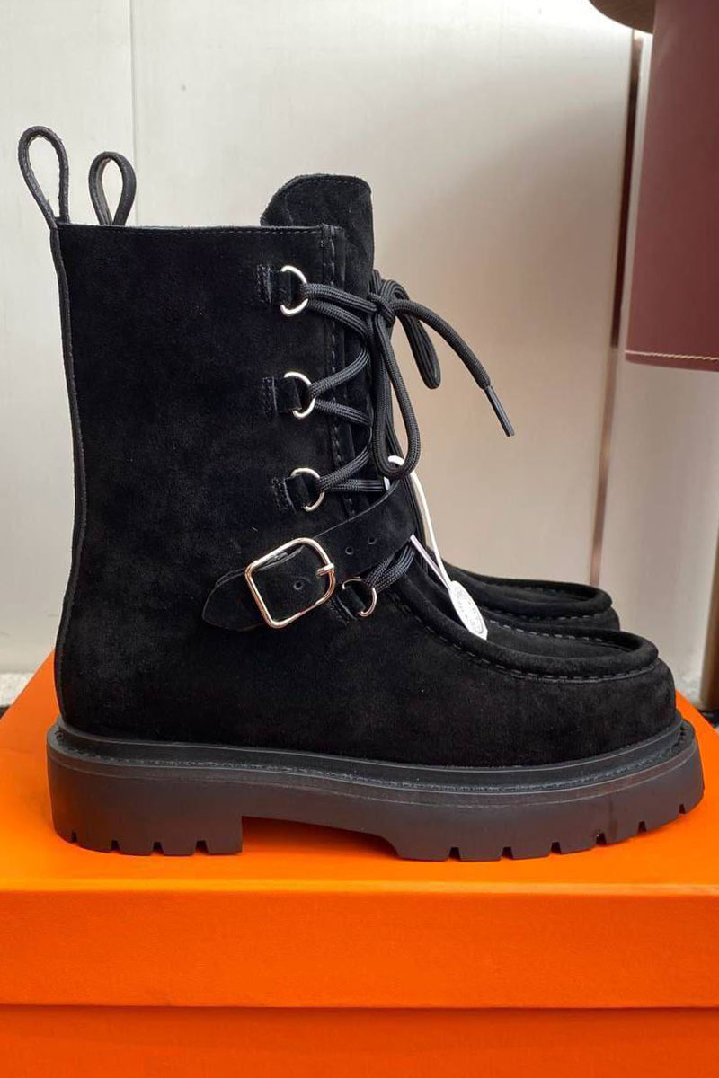 Hermes Женские замшевые ботинки Land Ankle premium