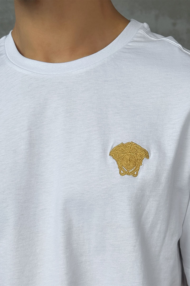 Versace Белая оверсайз футболка Medusa Head patch
