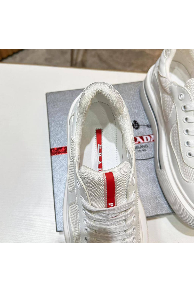 Prada Комбинированные кроссовки logo-stripe - White