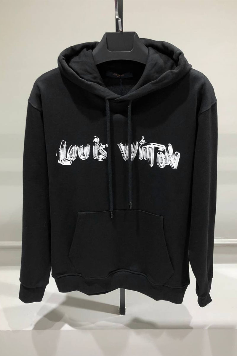 Lоuis Vuittоn Мужское чёрное худи graphic-print 