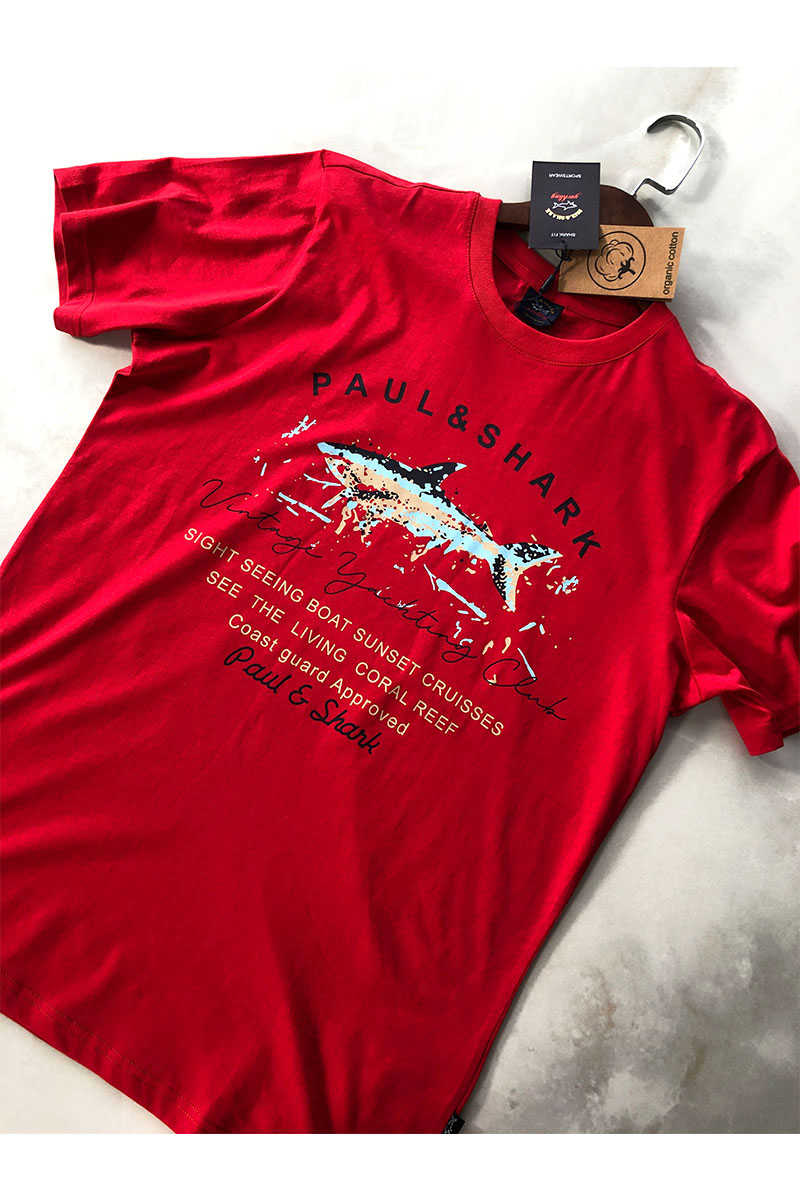 Paul & Shark Красная мужская футболка logo-print